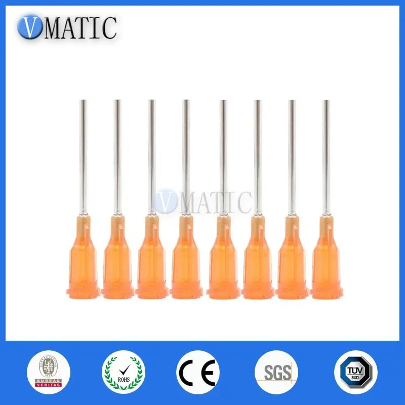 Free Shipping 100Pcs 15G Glue Dispensing Needle With 1''  1 Inch Tubing Length Stainless Steel Dispensing Needle