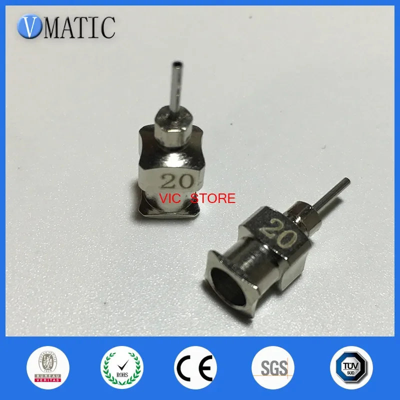 Free Shipping Quality Stainless Steel 12Pcs Tips 20G 1/4 Inch Tubing Length Blunt All Metal Dispensing Syringe Needle Tips