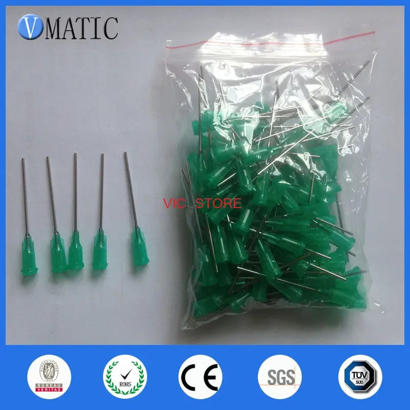 Free Shipping 50 sets 18 Gauge 1.5'' Length Blunt Dispensing Needles & Syringe Caps 1-1/2 Inch Needle