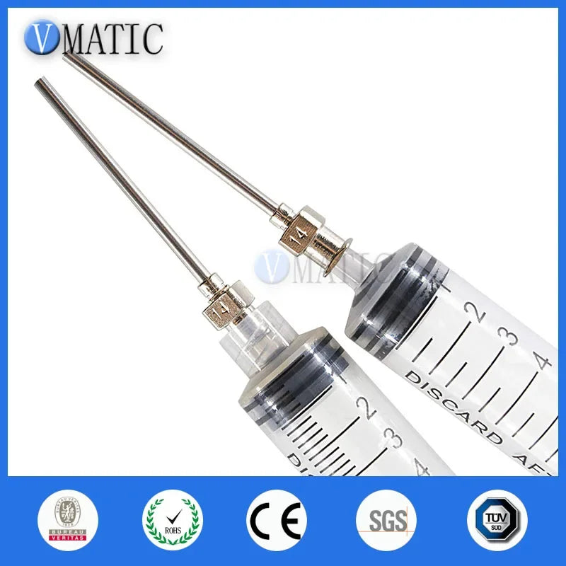 Free Shipping 12Pcs 1 Inch Tip Length 14G Blunt Stainless Steel Dispensing Needles Syringe Needle Tips Glue Dispenser Needle