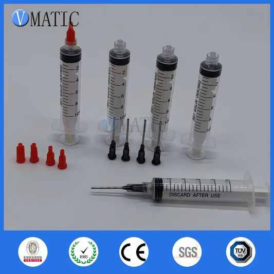 Free Shipping Liquid Dispenser Solder Paste Adhesive Glue Syringe + 5Pcs 1'' 16G Dispensing Needle + 5Pcs Syringes With Cap