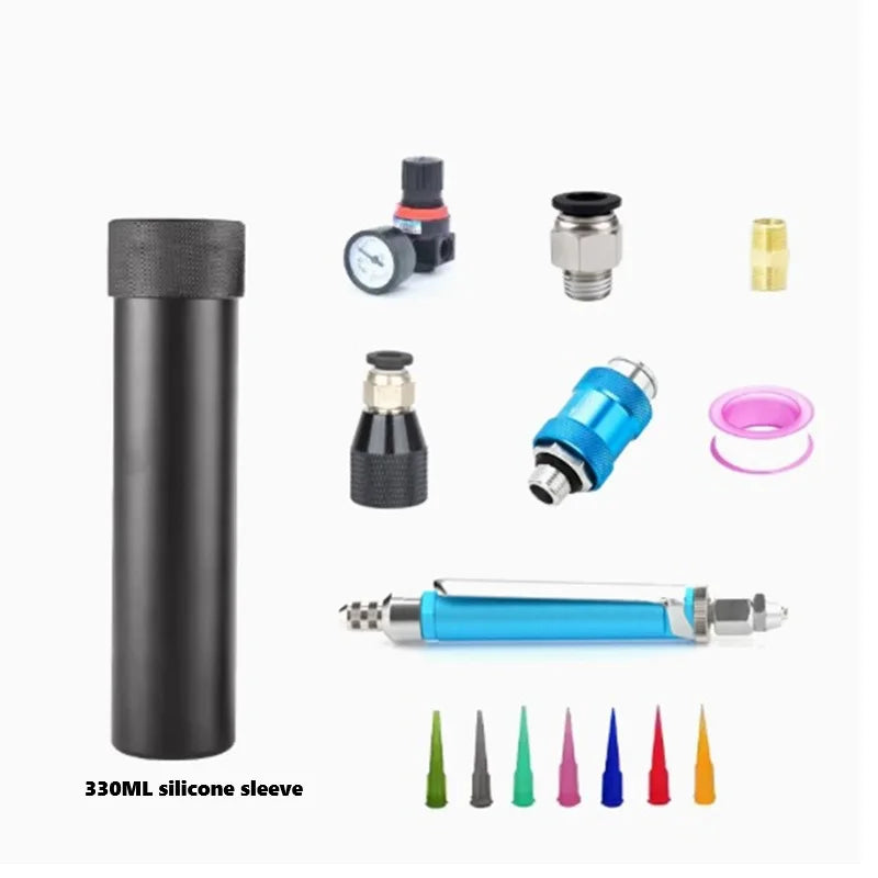 Manual/Pneumatic Dispensing Gun - Precision Flow Control for 330ml & 50ml Cartridges of Silicone, Sealant & 2K Adhesive