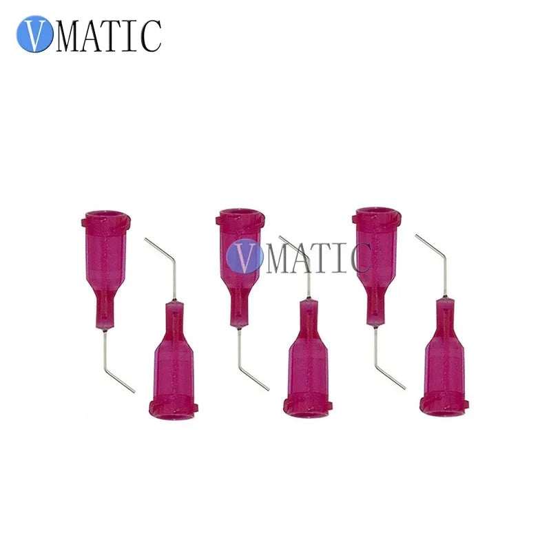 ‌100Pcs 25G 45° Bent Dispensing Needles | 0.5'' SUS304 Red Glue Tips for Precision Adhesive Free Shipping‌