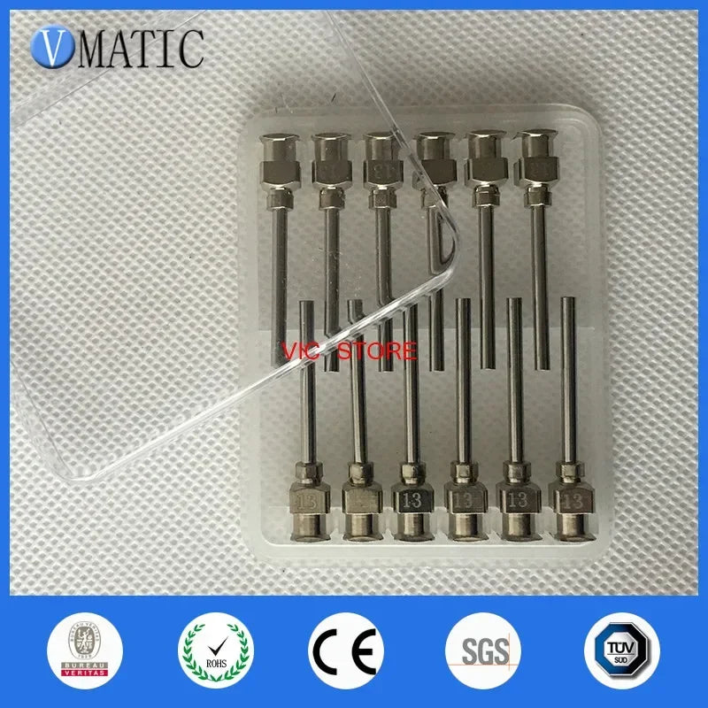 Free Shipping 12Pcs 1 Inch Tip Length 13G Blunt Stainless Steel Dispensing Needles Dispenser Needle Tips 1 Inch