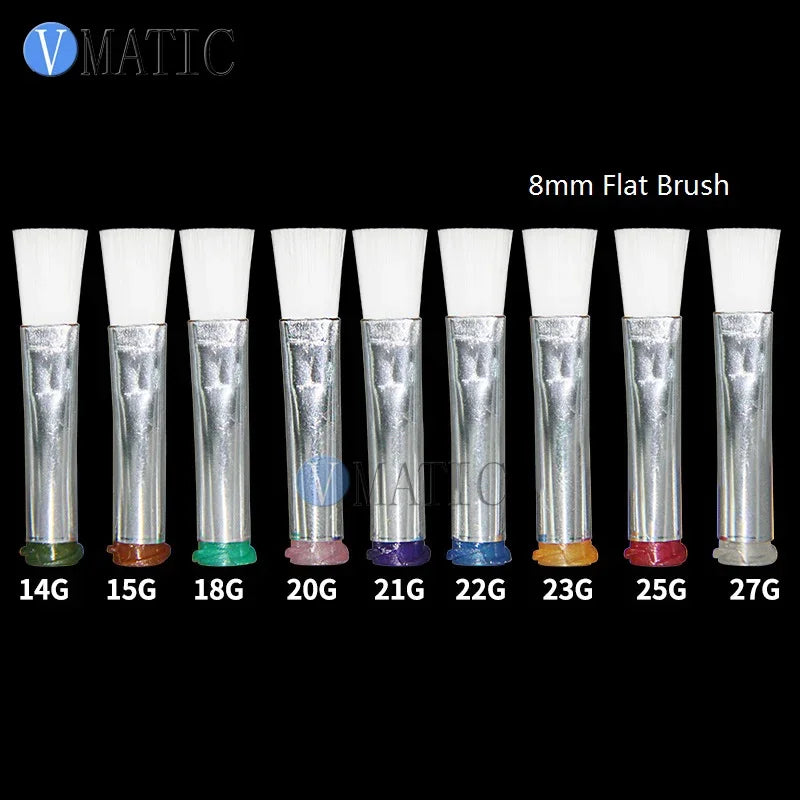 Free Shipping 14G-27G 8mm Flat Liquid Glue Dispensing Needle Brush Screw Thread Needles EFD Soft Brush Needle