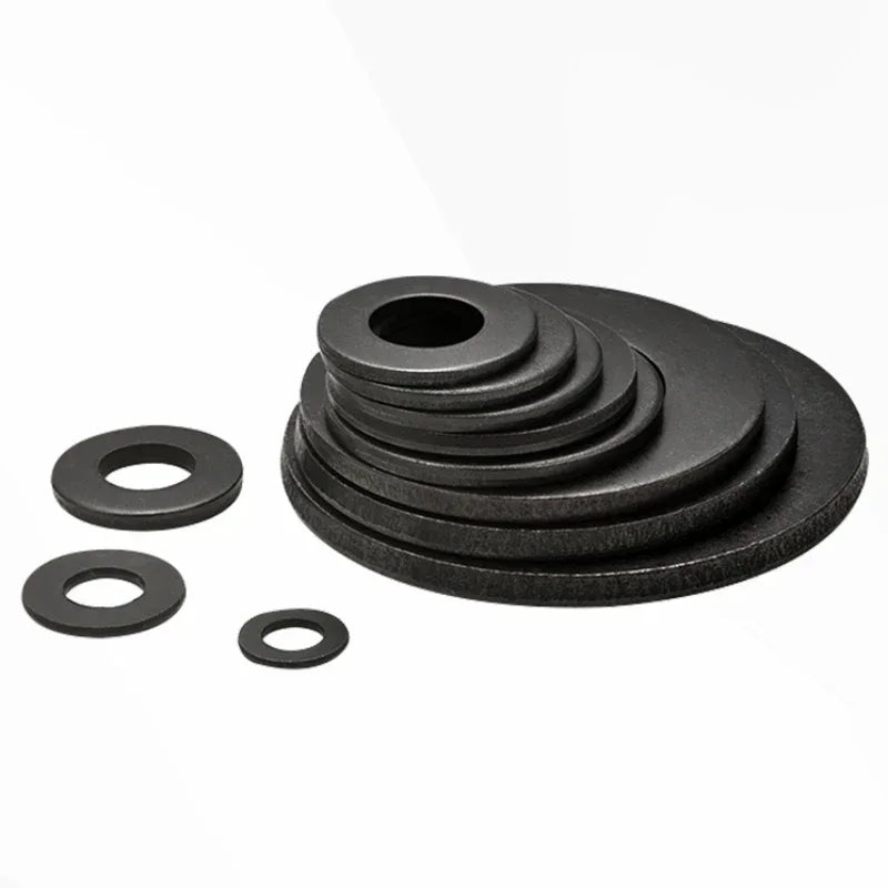 Black Grade 8.8 Carbon Steel Plain Gasket Flat Washer M2 M2.5 M3 M4 M5 M6 M8 M10 M12 M14 M16 M18 M20 M22 M24 M27 M30