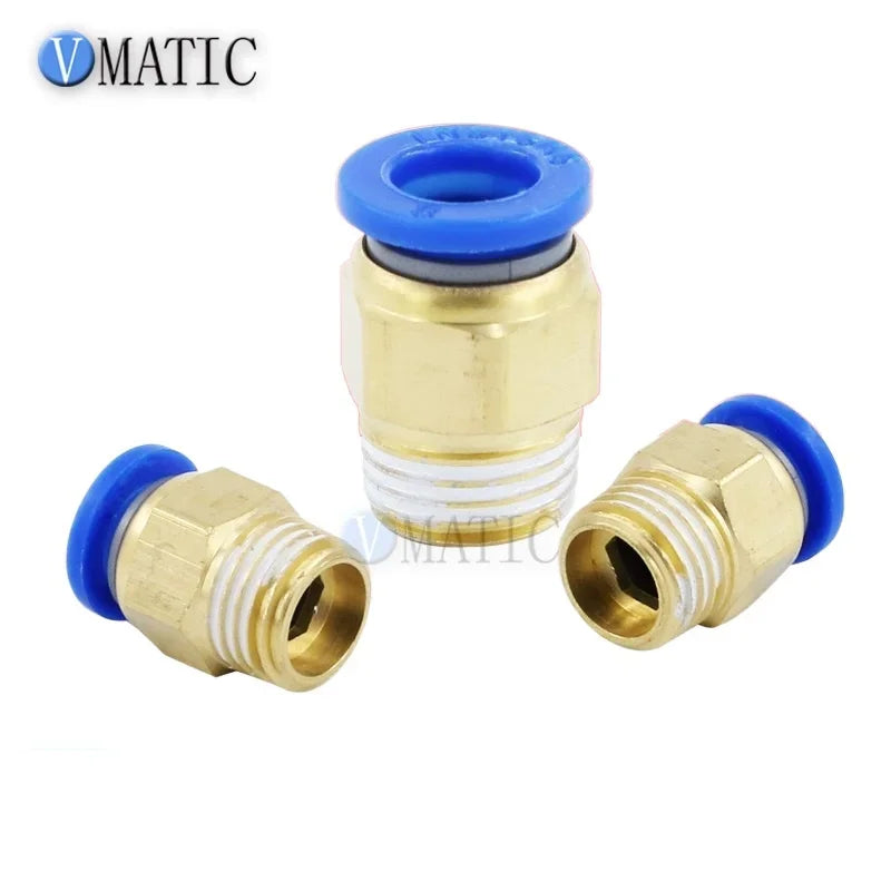 5pcs Fast Twist Pneumatic 6mm 8mm 10mm 12mm Tube To PC4PC6PC8PC10PC12-M5 Male Thread Stainless Steel Pipe Fittings Connector