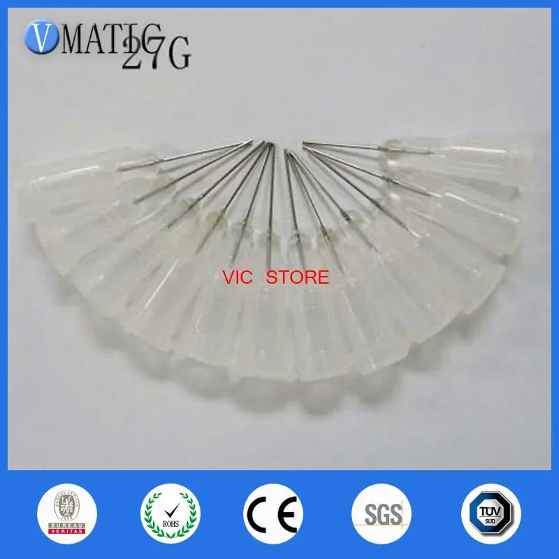 Free Shipping 1000 Pcs 0.5'' 27G TE Premier Dispensing Tips 1/2 Inch Tubing Length Dispense Needles
