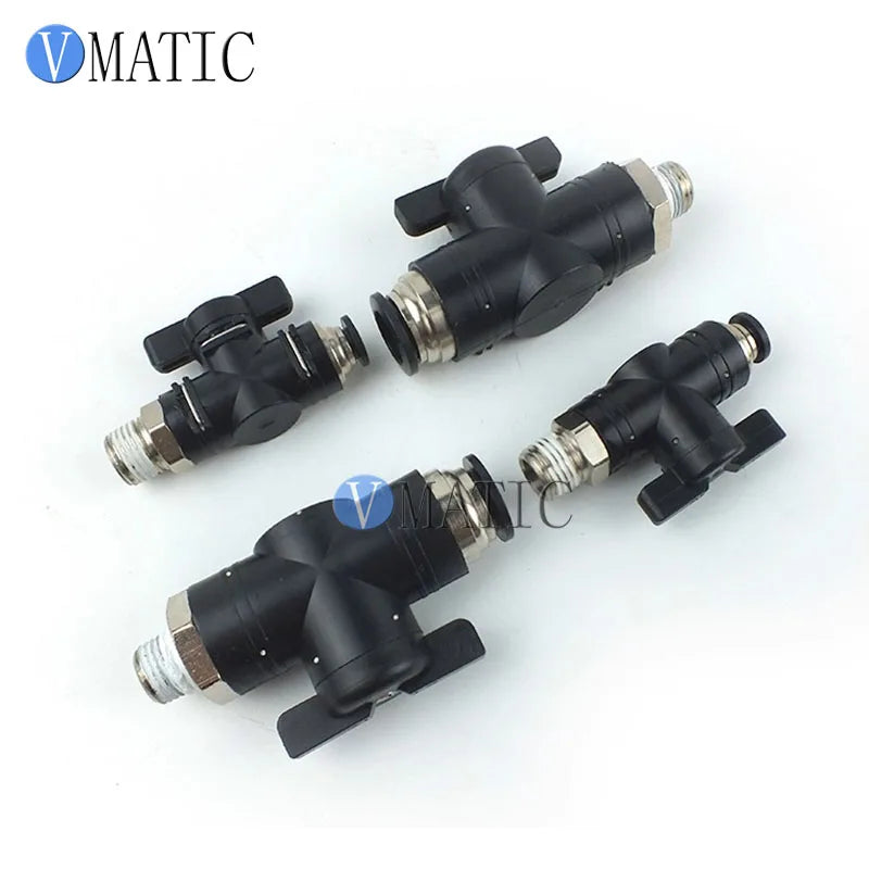 Free Shipping Plastic Manual Shut-off Valve with Male Thread & Quick Connect (1/4" NPT) for Air Hose / Pneumatic Fast Fitting