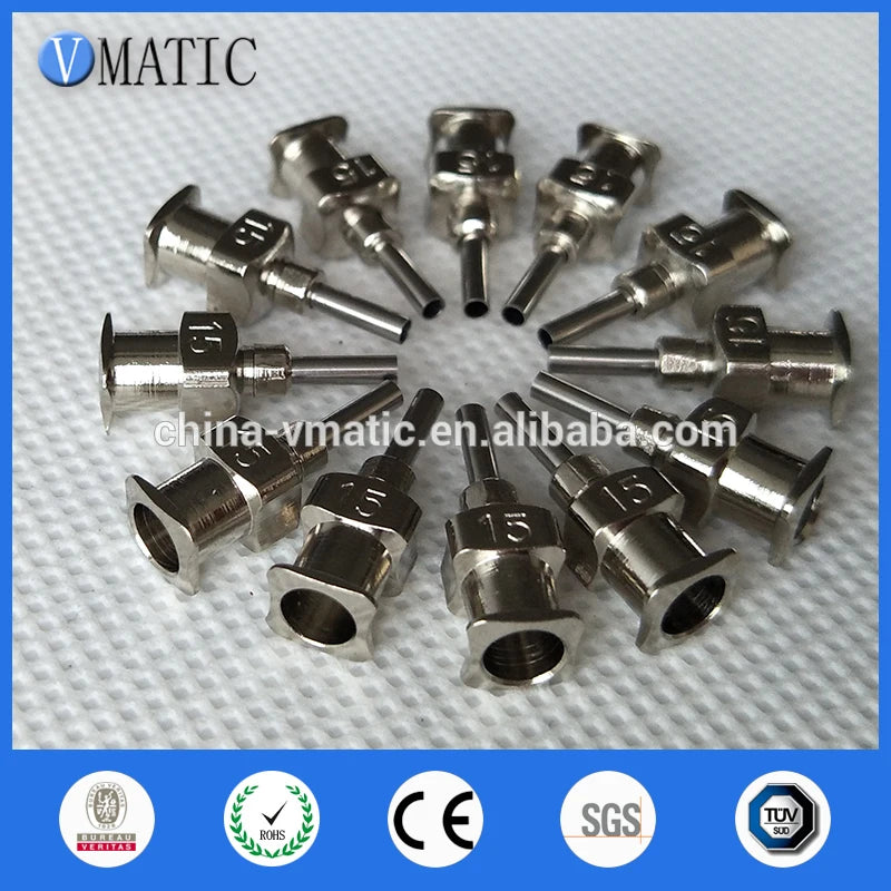 Free Shipping High Precision All Metal Tips 15G 1/4 Inch Blunt Stainless Steel 12 Pcs Liquid Dispensing Syringe Needle