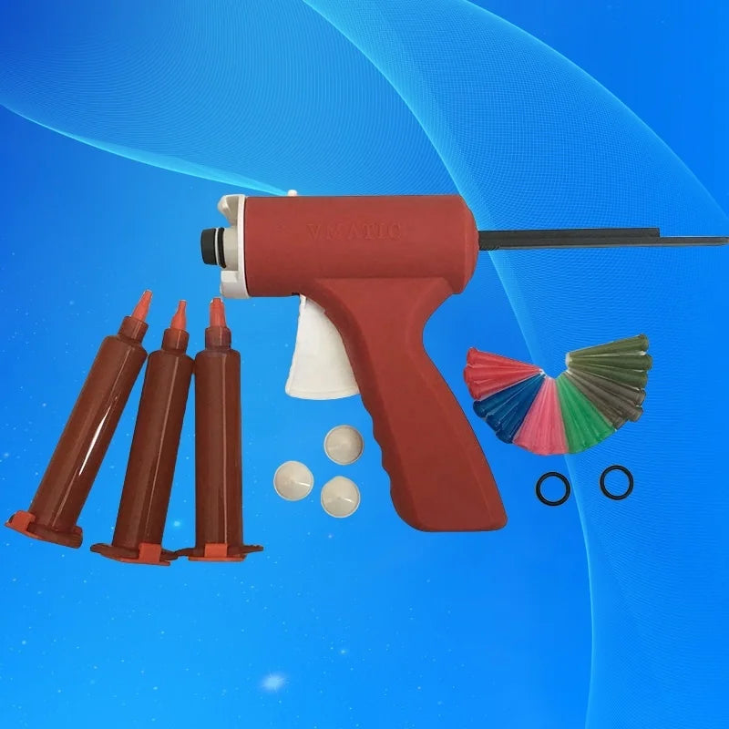 High Quality 10ml Manual Epoxy Caulking Adhesive Liquid Glue Dispensing Gun With Needles & Syringe Barrel