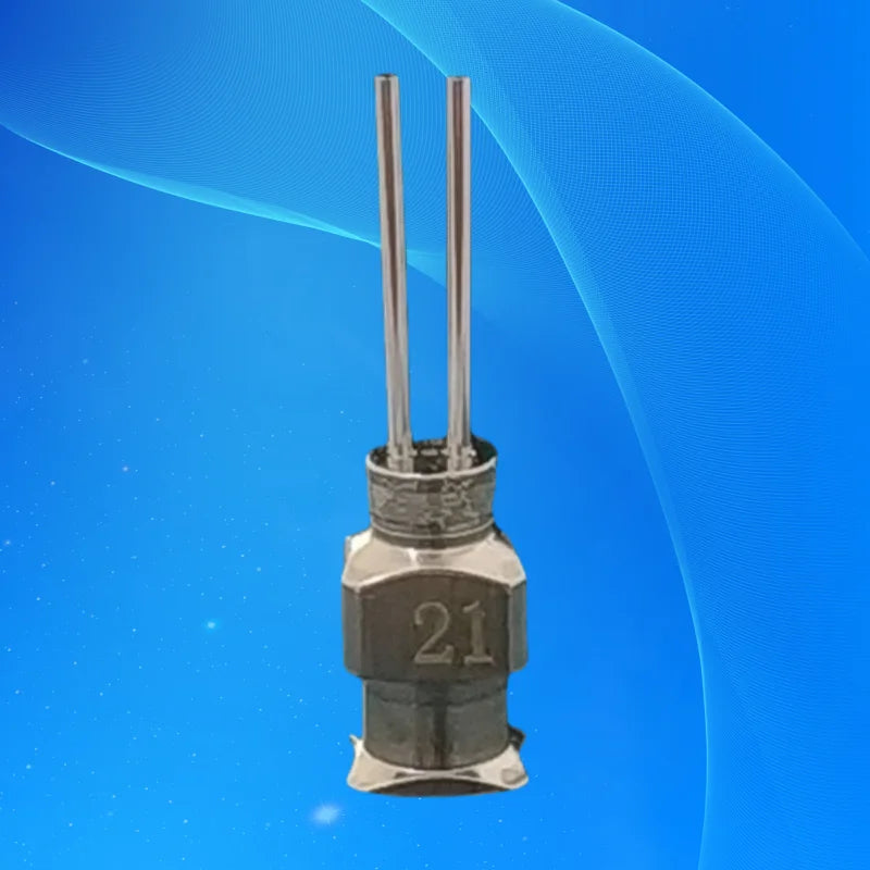 ‌12-Piece 21G Dual-Tip Dispensing Needles | 1/2" S.S. Tips for Epoxy/Silicone/Adhesive Fast Ship‌