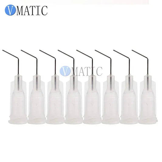 Free Shipping 27G Clear 0.5'' Length 45 Degree Bend Bent Dispensing Needle Tips Blunt Stainless Steel Dispenser Needles 1/2 Inch