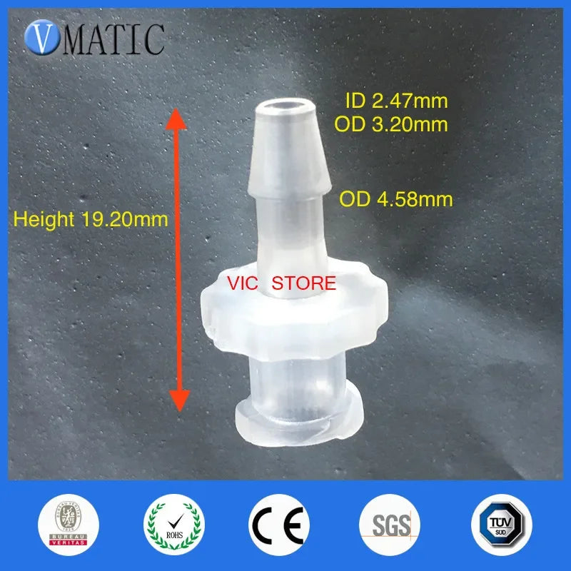 Free Shipping 100Pcs/Lot 1/8 Inch Barb Female Luer Tapered Syringe Fitting (Polyprop) Luer Lock Tapered Connector