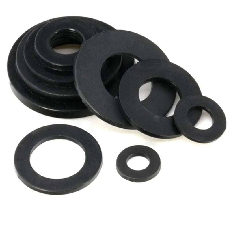 Black Nylon Flat Washers Plastic Flat Washers Waterproof Seals M2 M2.5 M3 M4 M5 M6 M8 M10 M12 M14 M16 M18 M20