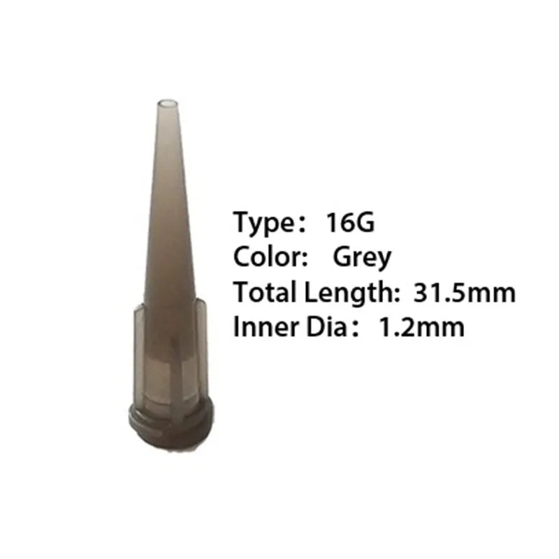 ESD-Safe Luer Lock Plastic Dispensing Needle Nozzles 8G to 32G For TT Glue Applicator Dispenser Tapered/Conical Tip X 100pcs