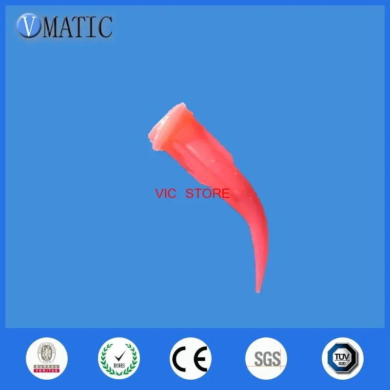 Free Shipping Quality 100Pcs 25G Red TT Tapered Bent Dispensing Plastic Needles