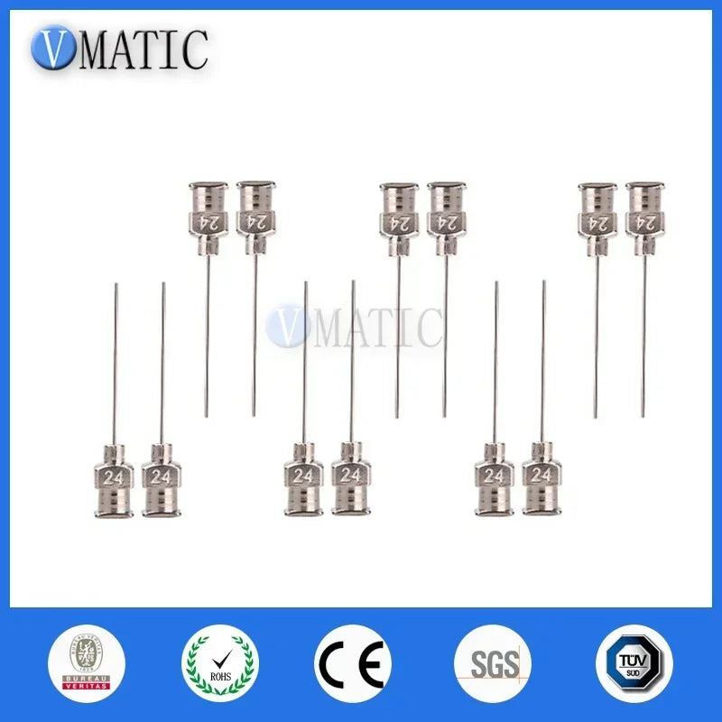 Free Shipping 12Pcs 24G Blunt Stainless Steel Metal 1 Inch Dispensing Needle