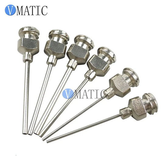 Free Shipping Double Thread All Metal Stainless Steel 1 Inch Dispensing Needle - Flat Tip, Precision 25mm Tube Length