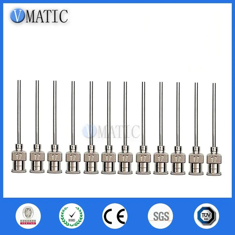 Free Shipping 12Pcs 1 Inch Tip Length 17G Blunt Stainless Steel Dispensing Needles Syringe Needle Tips Glue Dispenser Needle