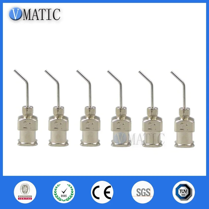 Free Shipping 12Pcs 1/2'' Inch 21G 45 Degree Bent Stainless Steel Dispensing Needle