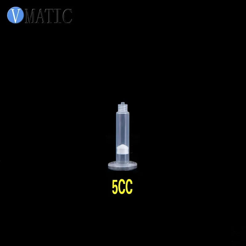 ‌5ml/5cc Pneumatic Glue Dispenser Syringe | Industrial Transparent Syringes with Piston for Epoxy/Nail Art (Anti-Leak Design)‌