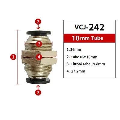 ‌M4-M12 Threaded Pneumatic Fittings Kit | Stainless Steel Tube-to-Tube Connectors for Industrial Air Systems