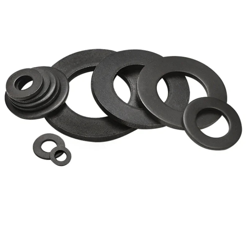 Black Grade 8.8 Carbon Steel Plain Gasket Flat Washer M2 M2.5 M3 M4 M5 M6 M8 M10 M12 M14 M16 M18 M20 M22 M24 M27 M30