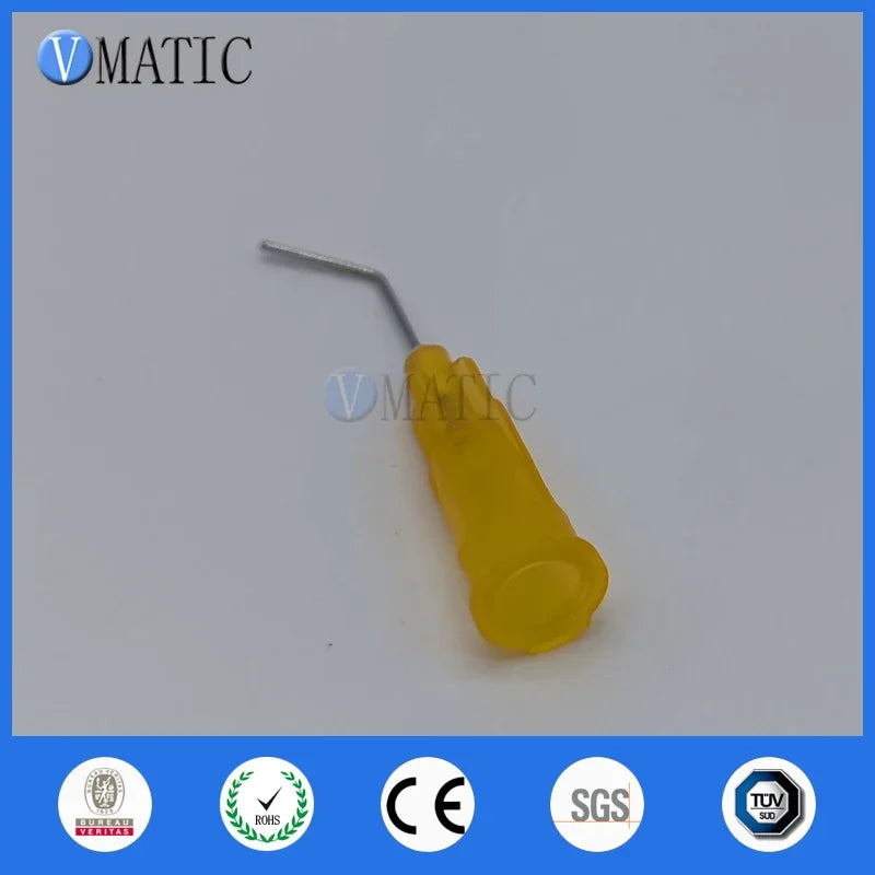 Free Shipping 100 Pieces 25G 45 Bent Degree 0.5'' Glue Dispensing Needle Bayonet Type Dispenser Needles 1/2 Inch