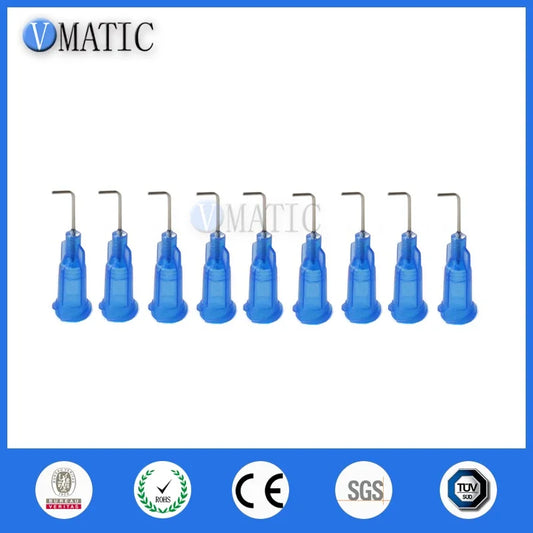 Free Shipping 22G Blue 0.5" 1/2 Inch 90 Degree Bent TE Premier Blunt End Stainless Steel Dispensing Needle Tips