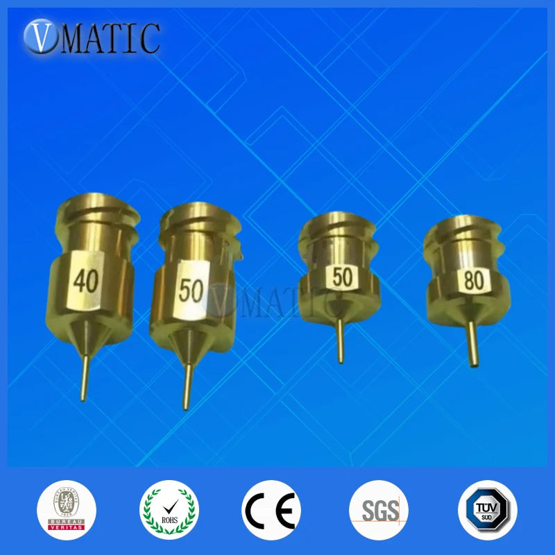 Hot Melt Copper Nozzle - Double Thread Extended Glue Tip for Mobile Phone/PCB Precision Dispensing (Compatible with EFD)