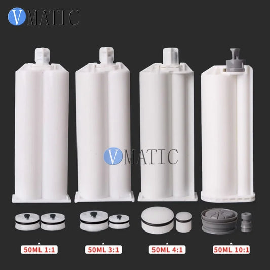 Free Shipping Epoxy Resin Gun Mixing Syringe 50 Cc 50 Ml 1:1 2:1 4:1 & 10:1 Ratio Plastic Glue Dispensing Cartridge