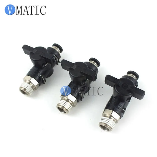 Free Shipping Plastic Manual Shut-off Valve with Male Thread & Quick Connect (1/4" NPT) for Air Hose / Pneumatic Fast Fitting