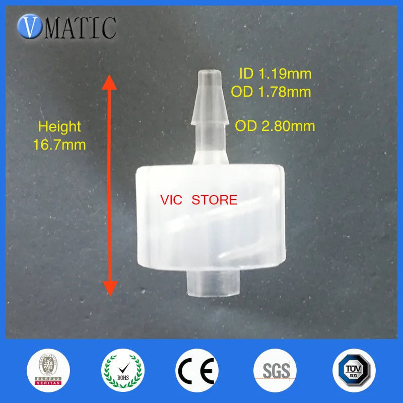 Free Shipping Hot New 1/16 Inch Male Joint Plastic Pipe Hose Connector Fittings Adapter 100 Pcs