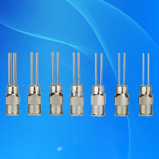 ‌12-Pack Dual Tip Dispensing Needles | Stainless Steel 12.7mm(1/2") for Adhesive & Cosmetics | Luer Lock Fast Ship‌