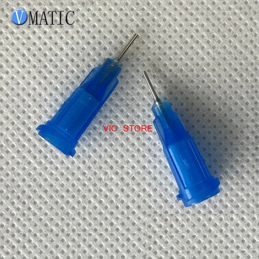 Free Shipping 100Pcs/Lot 22G 0.25'' Stainless Steel Tip Dispensing Screw Needles Blue Color Syringe Needle Tips 1/4 Inch