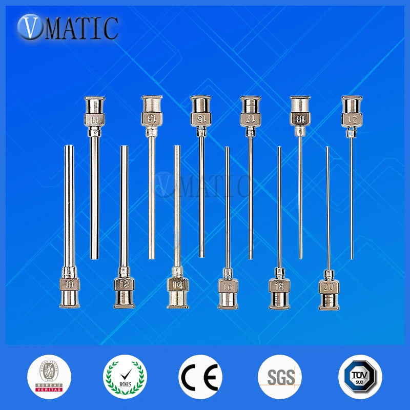 Free Shipping 10G-21G Stainless Steel Dispensing Blunt Needles 1.5'' Length 12Pcs Mix Pack Metal Dispenser Needle 1-1/2 Inch