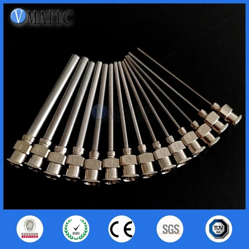 ‌12PCs Stainless Steel Dispensing Needle 8G-30G | 75mm All-Metal Syringe Kit for High Viscosity Glue (Anti-Clog Blunt Tip with L