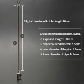 Stainless Steel Ball-Tip Gavage Needle (18G) - For Mice, Lab Animals, Parrots & Pets - Customizable Feeding Tool