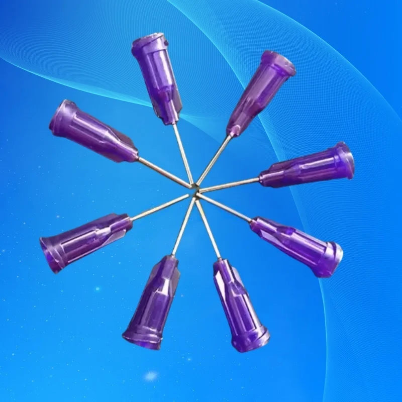 ‌21G Blunt Dispensing Needles | 100-PCS 1/2" Industrial Luer Lock Tips (Purple PC Body）‌ ﻿