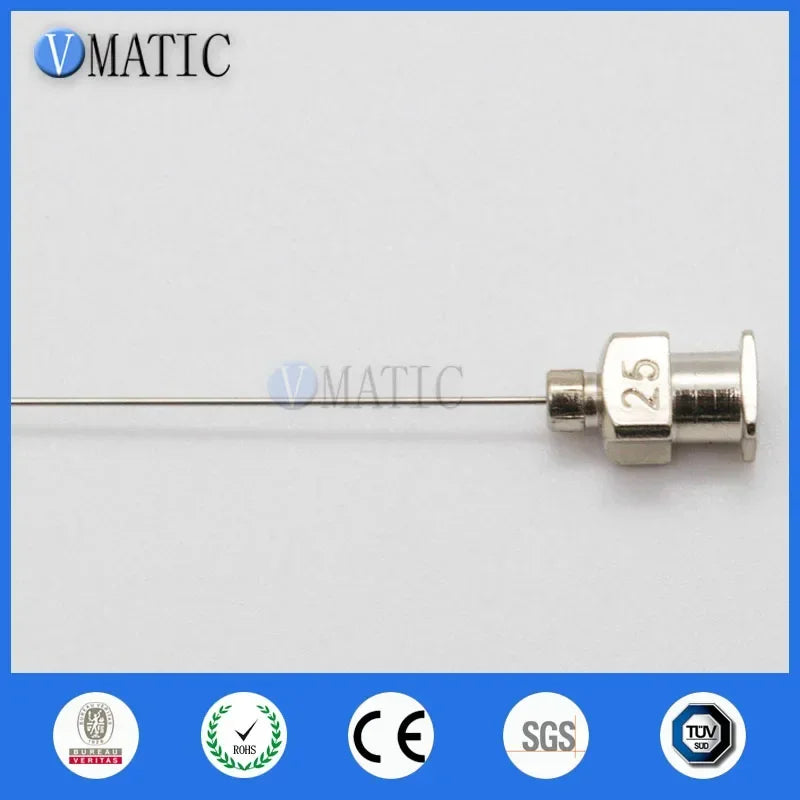 Free Shipping 12Pcs 1'' 25G Precision Stainless Steel Glue Dispensing Needle Tip 1 Inch