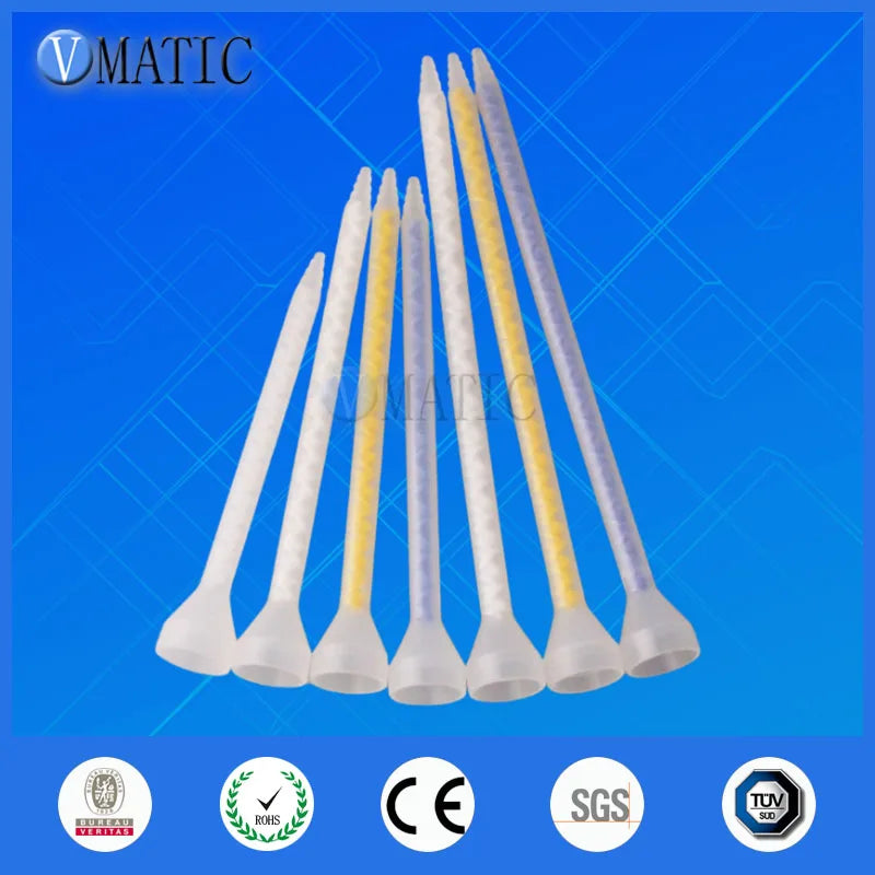 MC Series Static Mixer Nozzles for AB Glue, Epoxy Resin Mixing Tips - Corrosion Resistant Spiral Mixing Tube