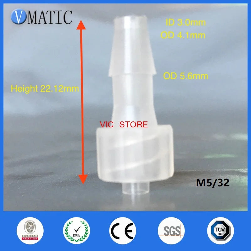 Free Shipping 1/8 Inch Barb Female Luer Lock Tapered Syringe Fitting (Polyprop) Plastic Adapter