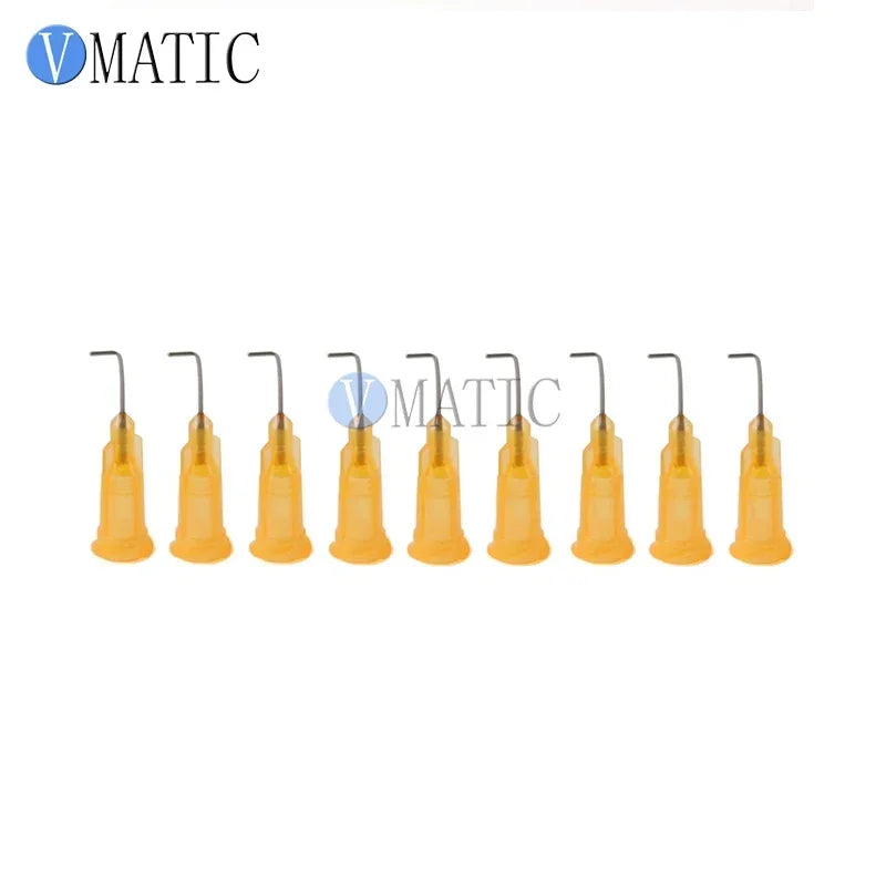 Free Shipping 100Pcs 23G Orange 0.5'' Tubing 90 Degree Bent China Supplier Dispensing Needle 1/2 Inch