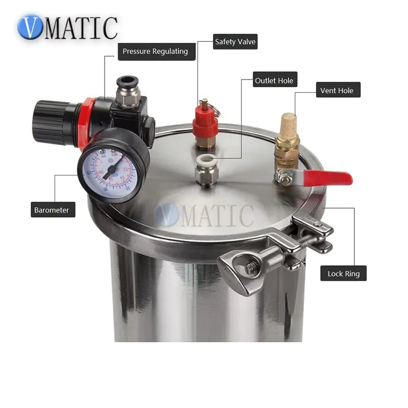 Free Shipping High Quality Clip Frame Type Stainless Steel Pneumatic Pressure Tank