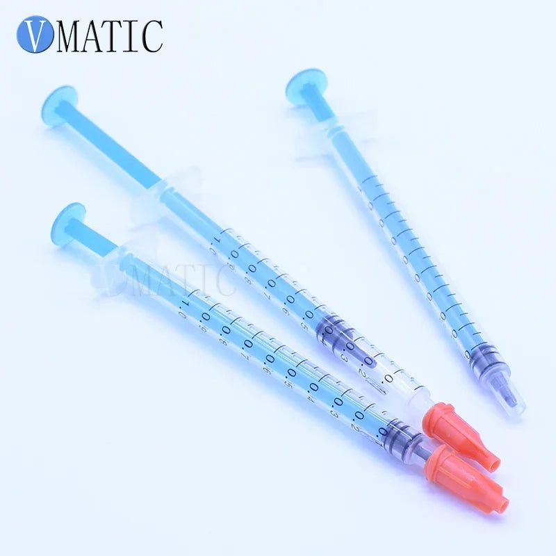 Free Shipping 10 Sets/ Lot Dispensing Syringes 1cc 1ml Plastic Syringe With Orange Color Syringe Cap Stopper