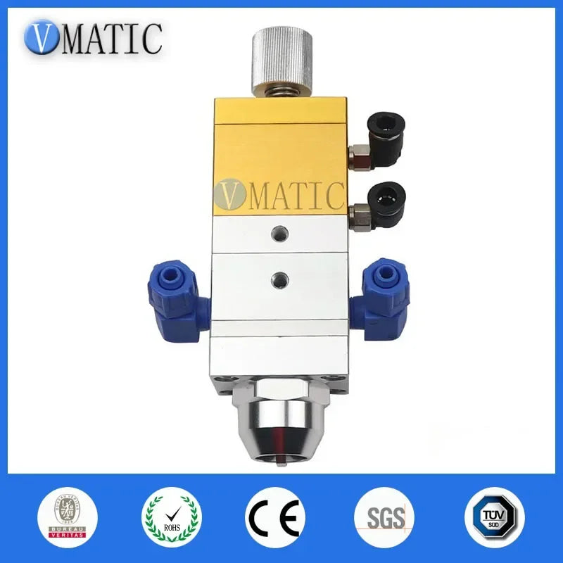 High Quality Single Cylinder Two Fluid Suction Adjustable ABS Double Liquid Dispensing Valve Double Rubber Mixing Valve 1: 1