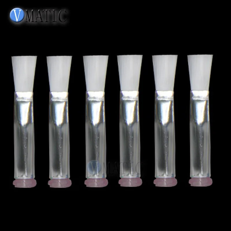Free Shipping 20G Flat 6mm Glue Dispensing Needle Brush Double Screw Thread EFD Soft Brush Needle Flat Mouth Needle Brush