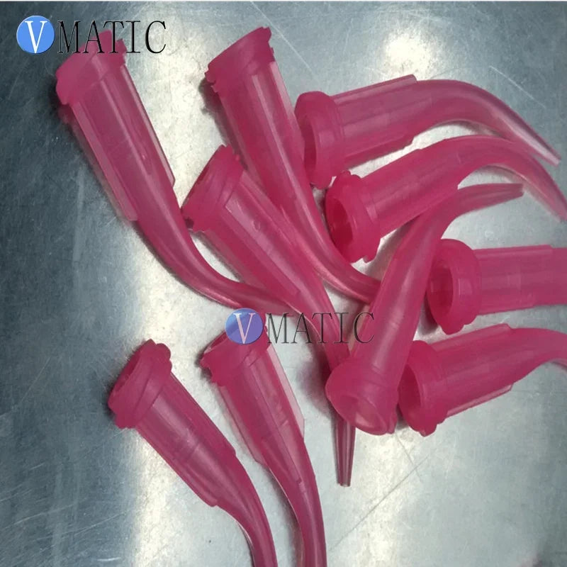 Free Shipping Quality 100pcs 20G Pink TT Tapered Bend Dispensing Needle Tips