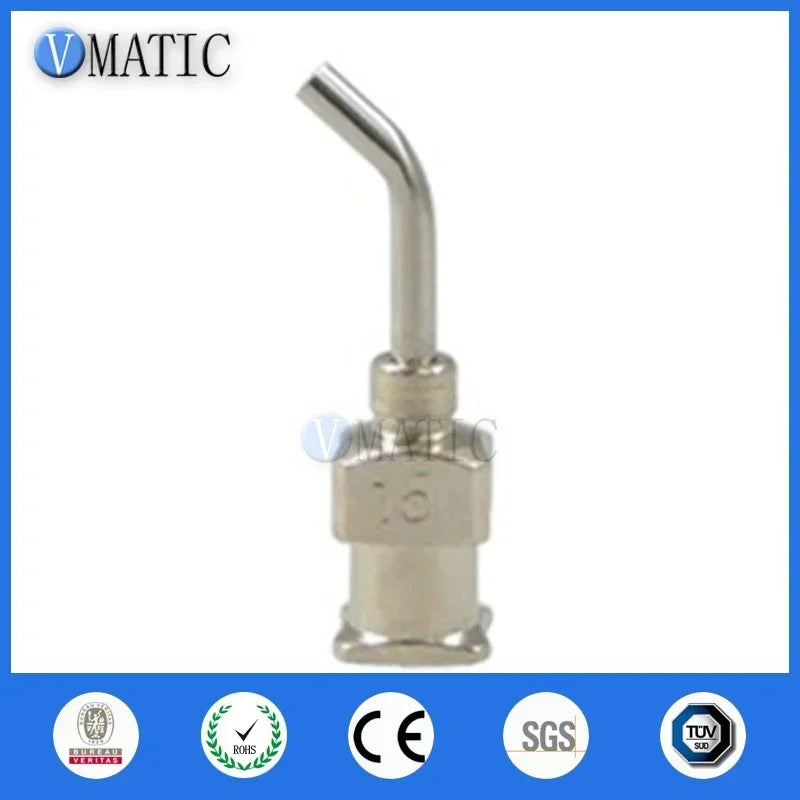 Industrial 45° Bent Dispensing Needle 1/2" 10-30G | 12PCS 304 Stainless Steel Blunt Tip for Adhesive/Silicone/Sealant Applicatio